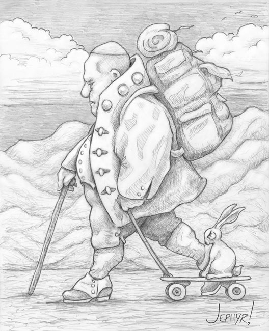 "The Wayfarers; - Pencil Drawing - Copyright 2019, Jephyr (Jeff Curtis), All Rights Reserved